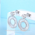 boucle d&#39;oreille de conception de mode forme ronde boucles d&#39;oreilles en pierre de zircon cubique